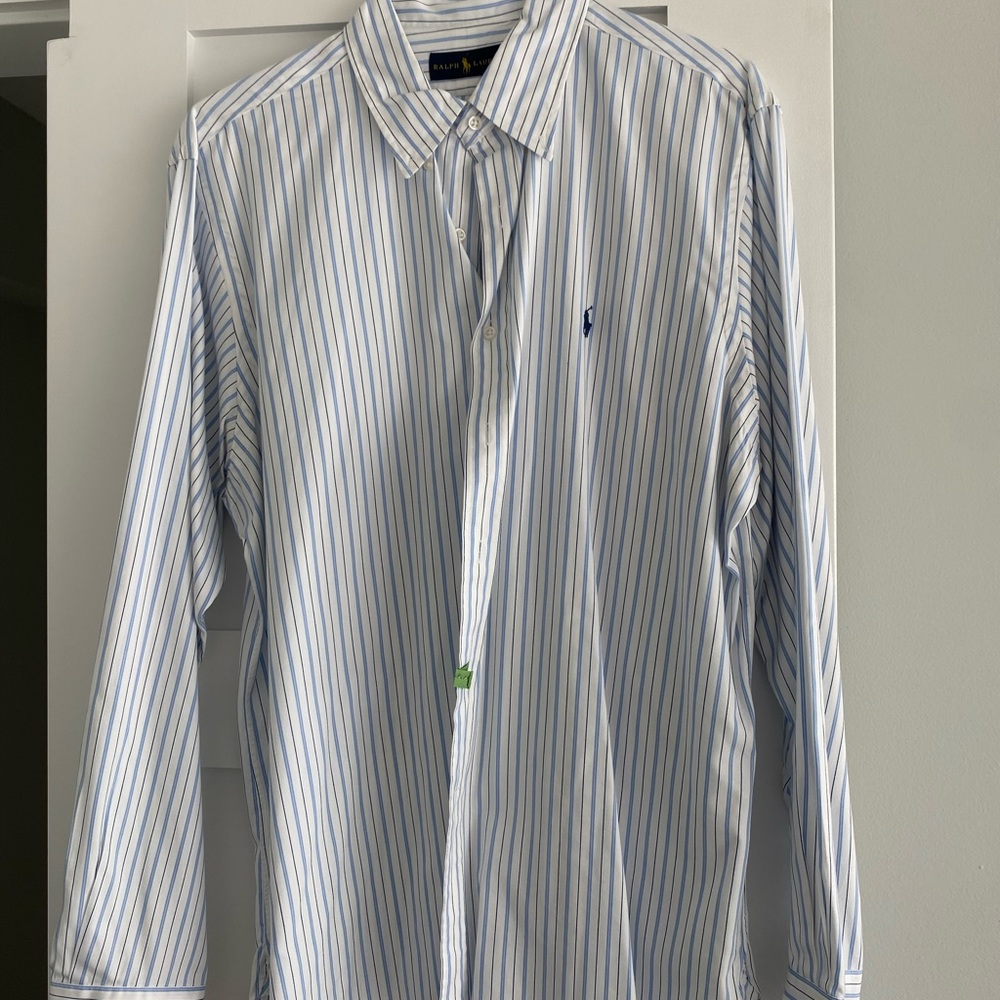 Ralph Lauren dress shirt in stripped blue design
